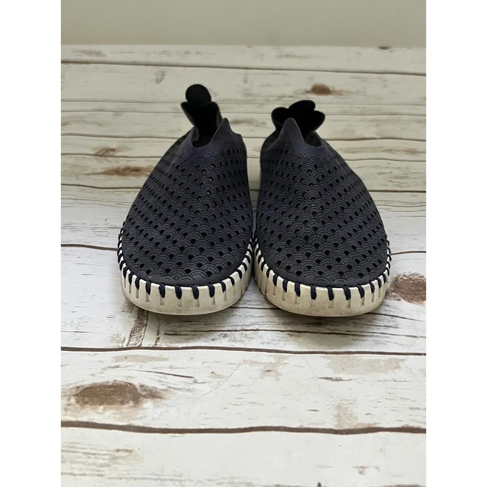 Ilse Jacobsen Tulip Slip On Sneakers Navy Blue Scalloped 41 (10-10.5US)